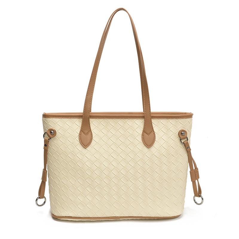 Grass City Weaving Women Bag Soft Pu Material Inner Pocket Work Bags Travel