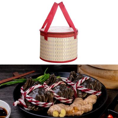Bamboo Woven Basket Gift Packing Portable Lightweight Multipurpose Food Storage Organizer