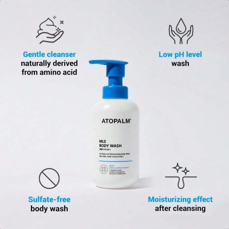 Atopalm MLE Body Wash 300ml| Hypoallergenic & Cica Extract Cleanser For Dry And Sensitive Skin | Body Wash For Women And Men