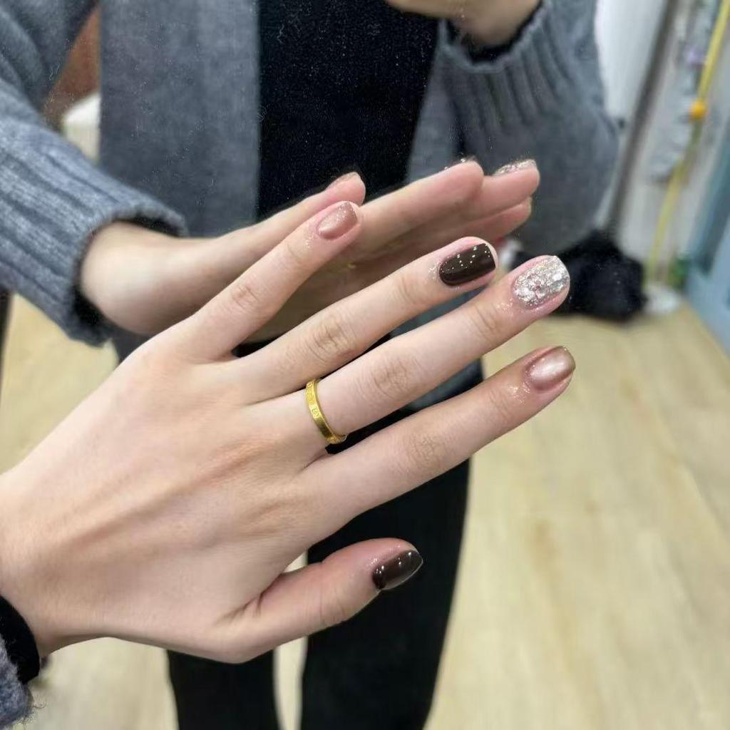 Versatile Cat Eye Nails: Handmade, Autumn/Winter Style, Everyday Cool & Sweet Flash for Students