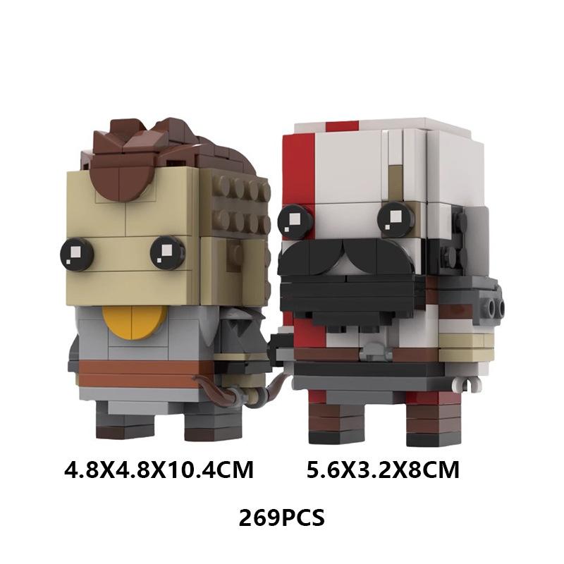 Building Block Compatible 75471 God Of War - Kratos Atreus, Game Square Head Boy Toy Man