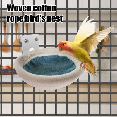 Fågelbo för bur Bomullsrep Häckningsbo Säng Kläckningshus Hängande Fågelsäng med Metallfästen för Nymfkakadua Parakit Conure Undulat Rosenpapegoja