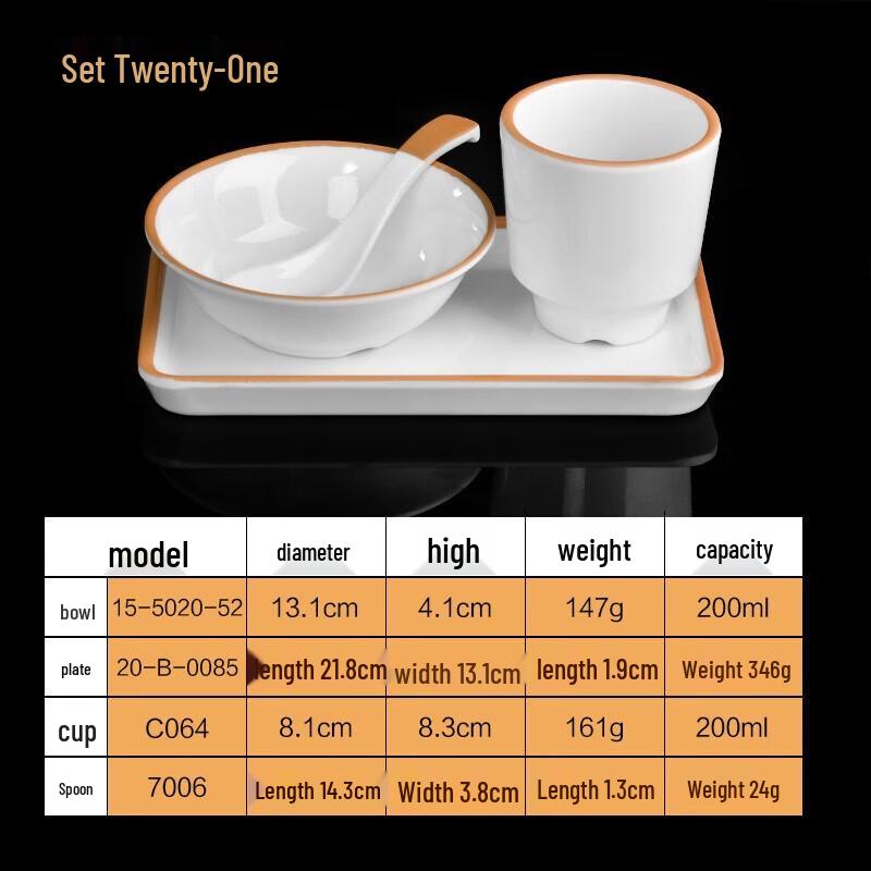 Commercial Melamine Imitation Porcelain Dinnerware Set