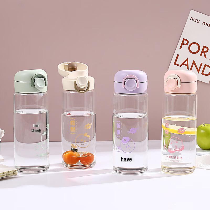 DH Simple Portable Glass Water Bottle 420ml