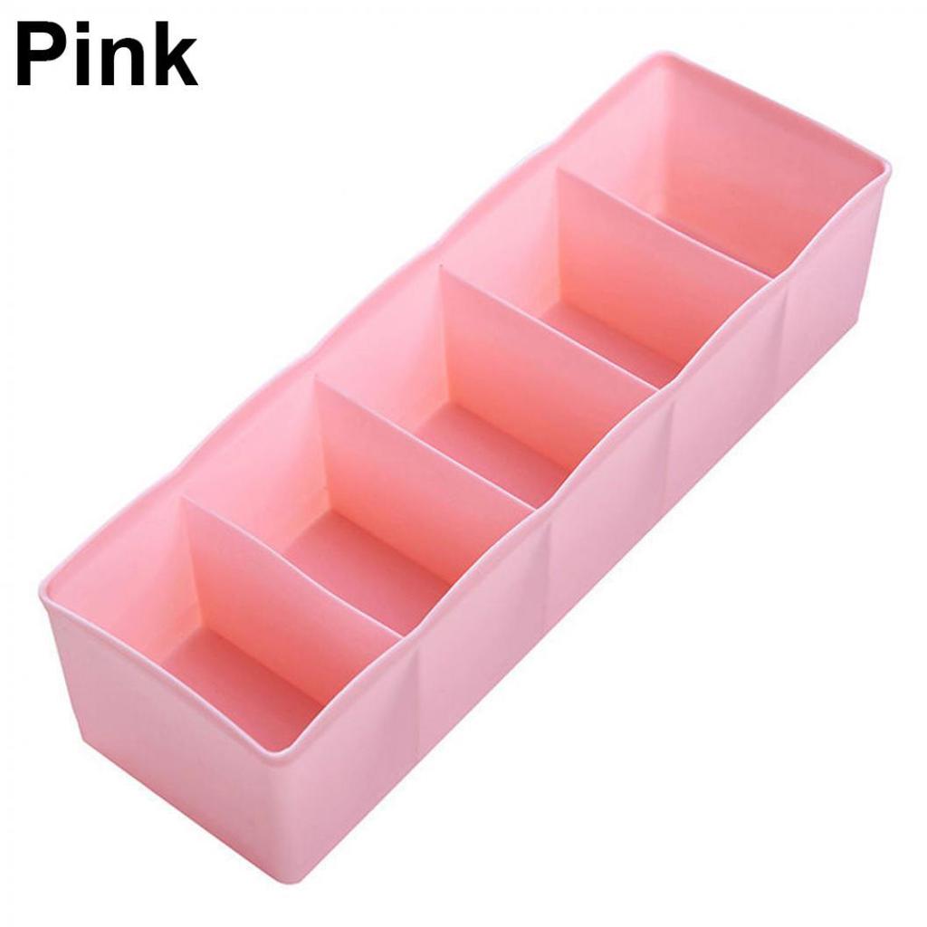 5 Cells Plastic Storage Box Tie Bra Socks Drawer Cosmetic Divider Tidy Organizer AVE