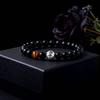 Festive Gifts Matte Black Onyx Tiger Eye Basketball Charm Beaded Bracelet Sporty Fashion Jewelry For Men Daily Wear Gift