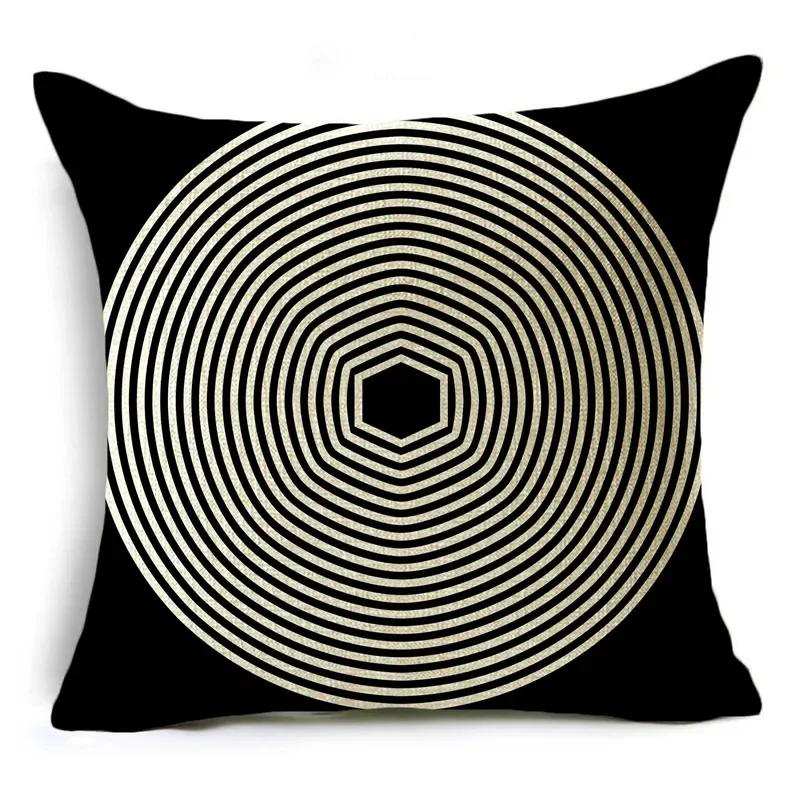 Poszewka na poduszkę Czarno-biała Prosty design Geometryczne szycie Pokrowiec na poduszkę do sofy, biura, na drzemkę 40*40cm/45*45cm/50*50cm