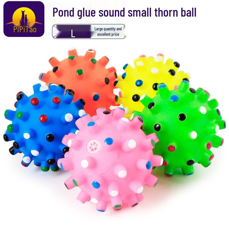 Interactive Sounding Dog Toy Ball: Teething & Teeth-Cleaning, Wear-Resistant Chew Toy Random Color 6.5cm