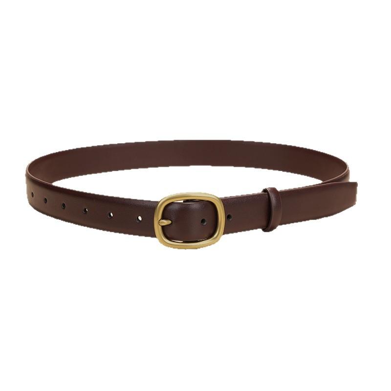 New Women's Belt Double-sided Genuine Leather Classic Versatile Decoration Simple Pin Buckle Belt High Quality Belt for Women