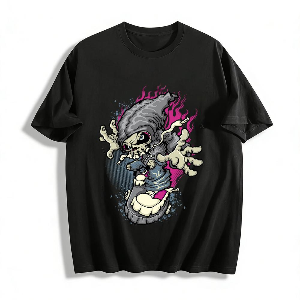Dark Skull Trendy Print Personalized Hoodie Pure cotton T-shirt XXS