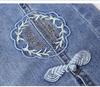 High-Waist Denim Skirt with Floral Embroidery, Summer 2024
