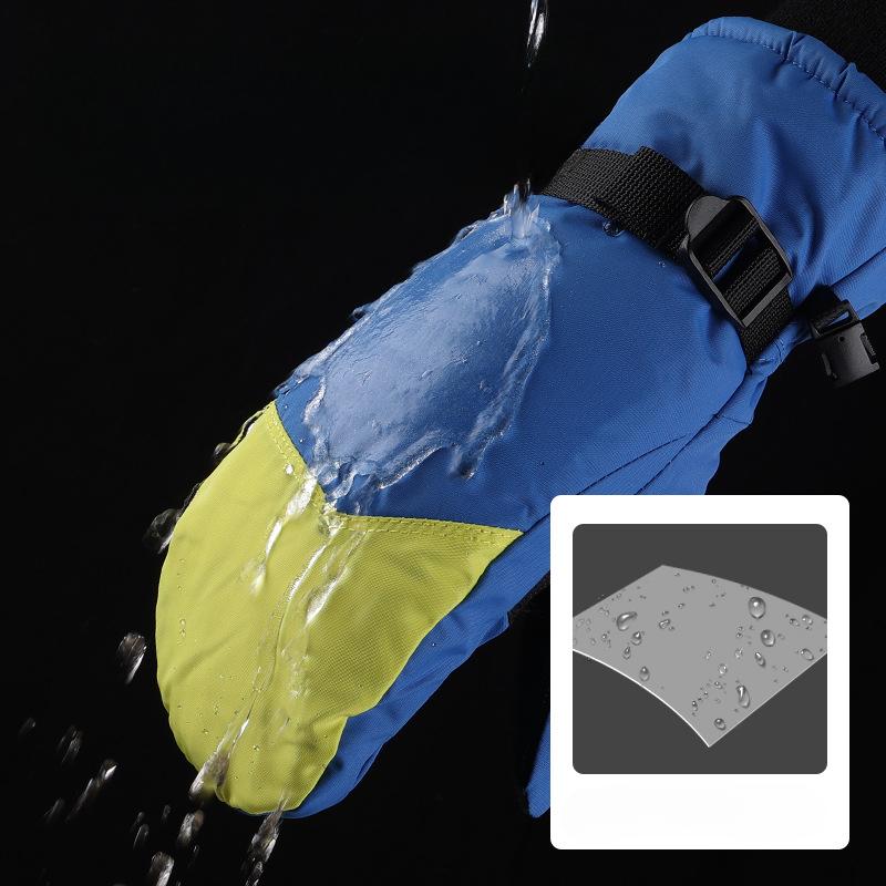 Autumn and Winter Children's Ski Gloves Stuffed with Velvet Thickened Outdoor Play Snow Men and Women Students Snowboard Warm Gloves