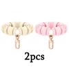 2pcs Scrunchie Keychain Wristlet Bracelet Stretchy Keyring Wrist Holder Badge Spring Keychain Bracelets Stretchy Key Chain Bracelet Wrist Band