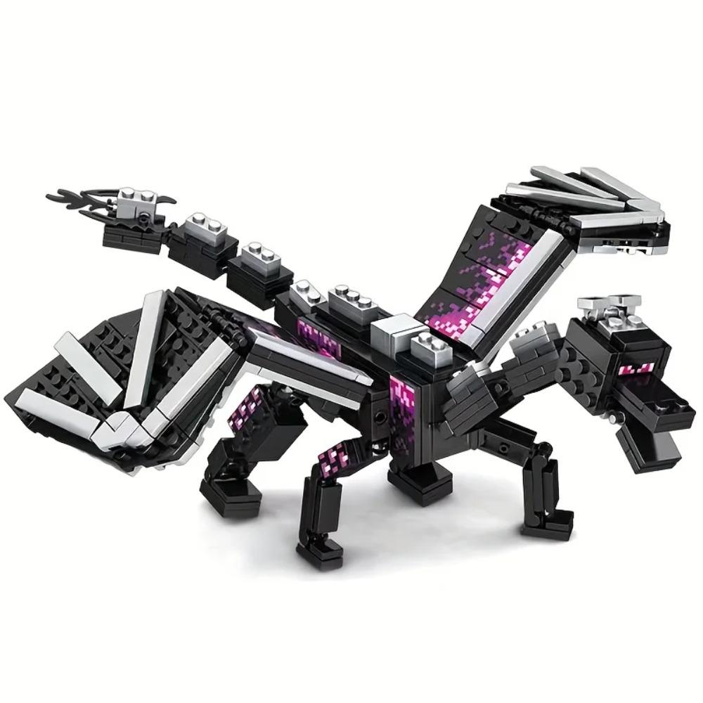 246 Stück Schwarzer Pixel Drache Filmmodell Bausteine, Halloween-Geschenke, Weihnachtsgeschenke, Geburtstagsgeschenke