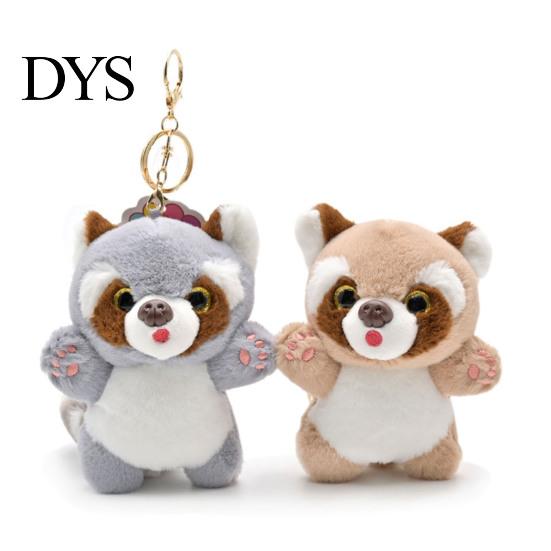 Puppe Schlüsselanhänger Waschbär 3D Augen Niedlich Langer Schwanz Plüschtiere Schmuckstück Weiches Hängendes Stofftier für Schlüsselanhänger Anhänger Rucksack Dekoration Mädchen Geschenk Plüsch