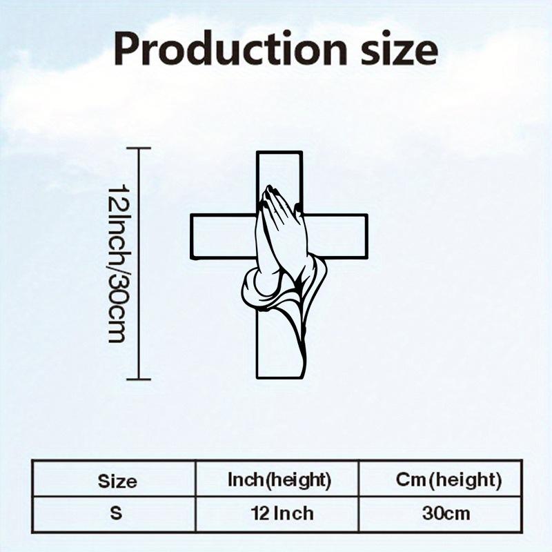 1pc Metal Cross Wall Decor Christian Prayer Hands Iron Art Home Ornament Christmas,Cross Wall Decor,For Christian-Themed Decor