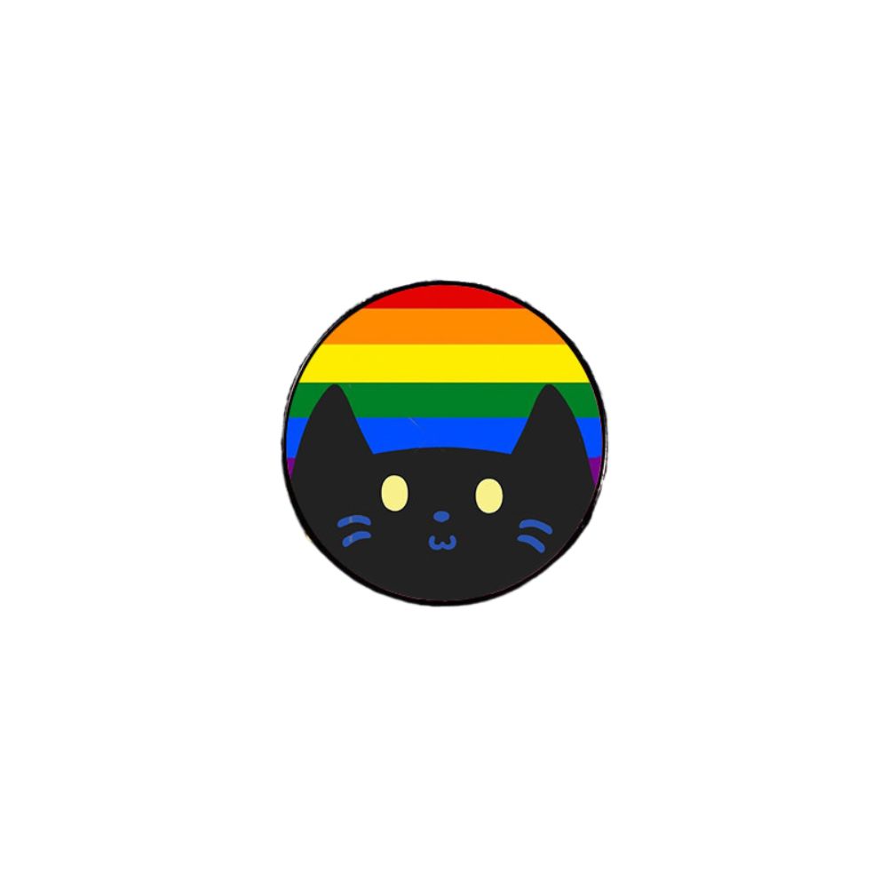 Cute Rainbow Cat Brooch Breastpin Colorful Stripe Badge Exquisite Kitty Enamel Pin Gift