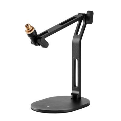 Hachibanya Desktop Microphone Stand, Compatible with 58" and 38" Inch Standards, with Conversion Adapter, Cable Storage, Adjustable Angle, No Clamp