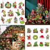 Green Wooden Christmas Tree Ornaments Set For Festive Home And Office Decor