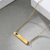 31MM Personalized Long Bar Heart Stainless Steel Necklace - Customizable with Laser Logo