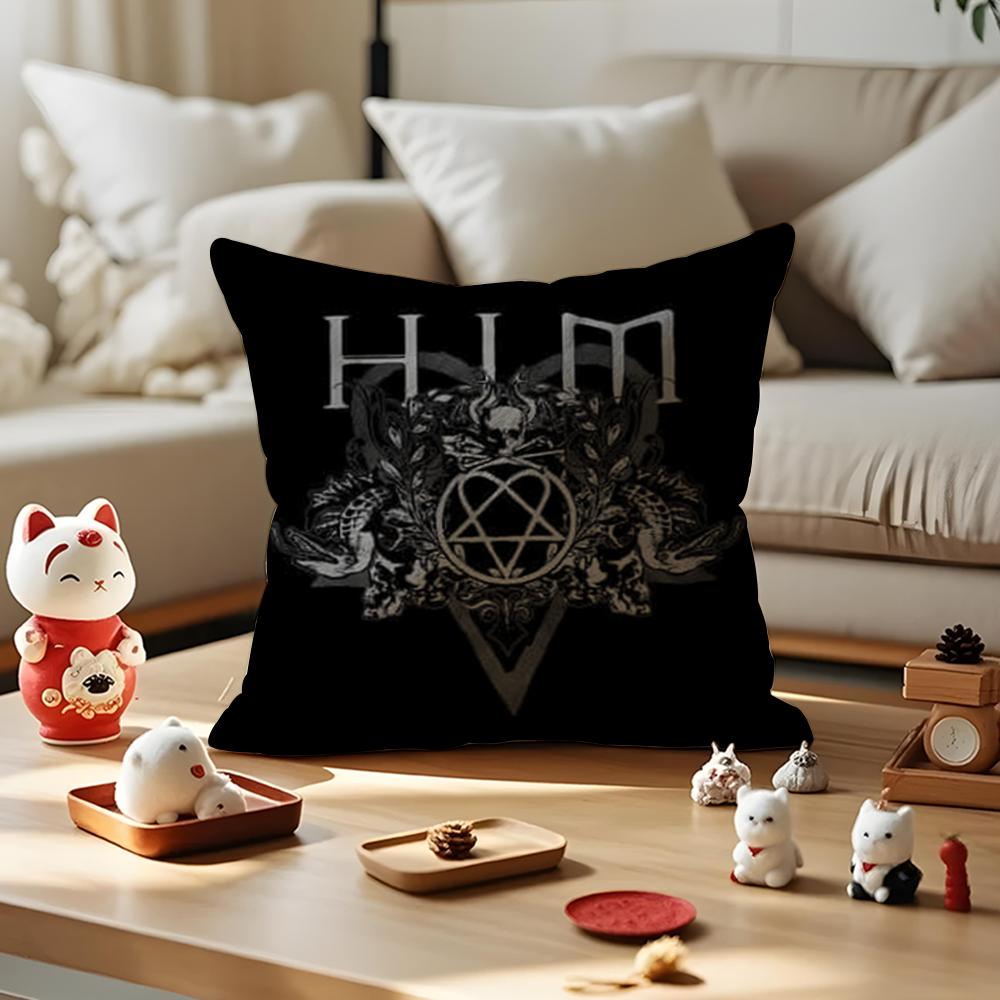 HHim Ornate Heartagram Pillow Case Antidustmite Pillowcase Invisible Zipper Silky Short Plush Sofa Cushion Cover