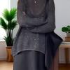 Autumn Layered Pullover with Chic Design Sequined Sweater Retro Light Luxury Casual Loose Long-sleeved Blouse Top
