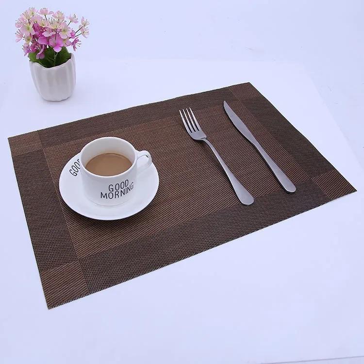 Set of 2 / 1pc PVC Washable Placemats for Dining Table Mat Non-slip Placemat Set In Kitchen Accessories Cup Coaster Wine Pad