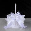 Elegant Crystal Pearls Tassels Basket For Wedding Party Decorations Handcrafted Floral Container With Silk Fabric