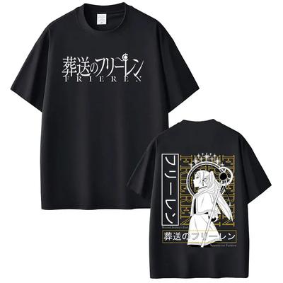 Anime Frieren_ Beyond Journey's End Frieren Manga T Shirt Men Women Summer Harajuku High Quality Cotton Short Sleeve T-shirts
