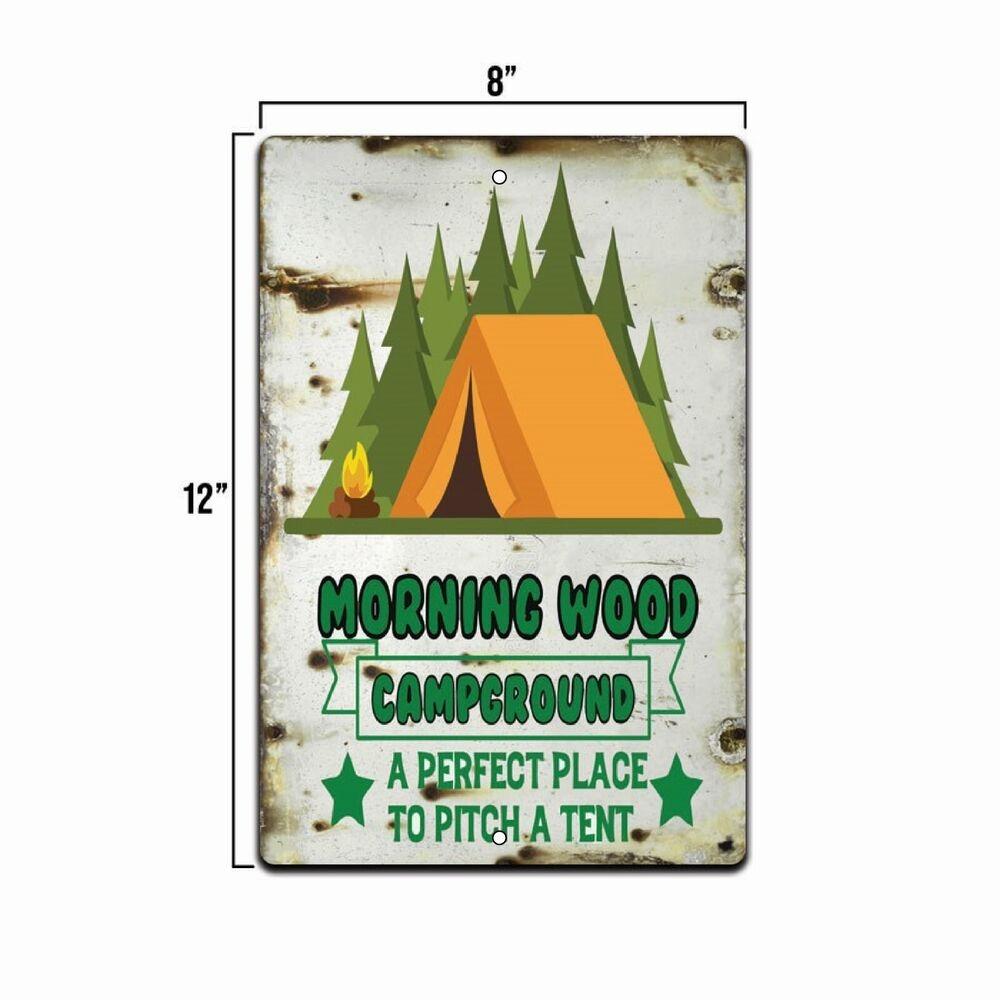 Morning Wood Campingplatzschild Heimzimmer Wandkunst Geschenk Dekor lustig