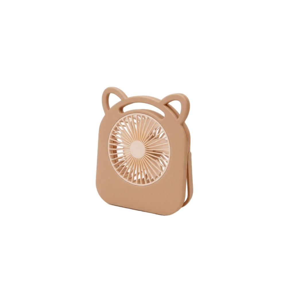 Portable USB Rechargeable Handheld Fan with Cat Ear Design Compact Personal Cooling Device for Home Office Travel Use