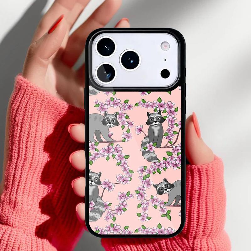 Raccoon Art Phone Case for iPhone 17 Air 16e 15 14 13 Pro Max Back Cover for 12 11 Pro Coque