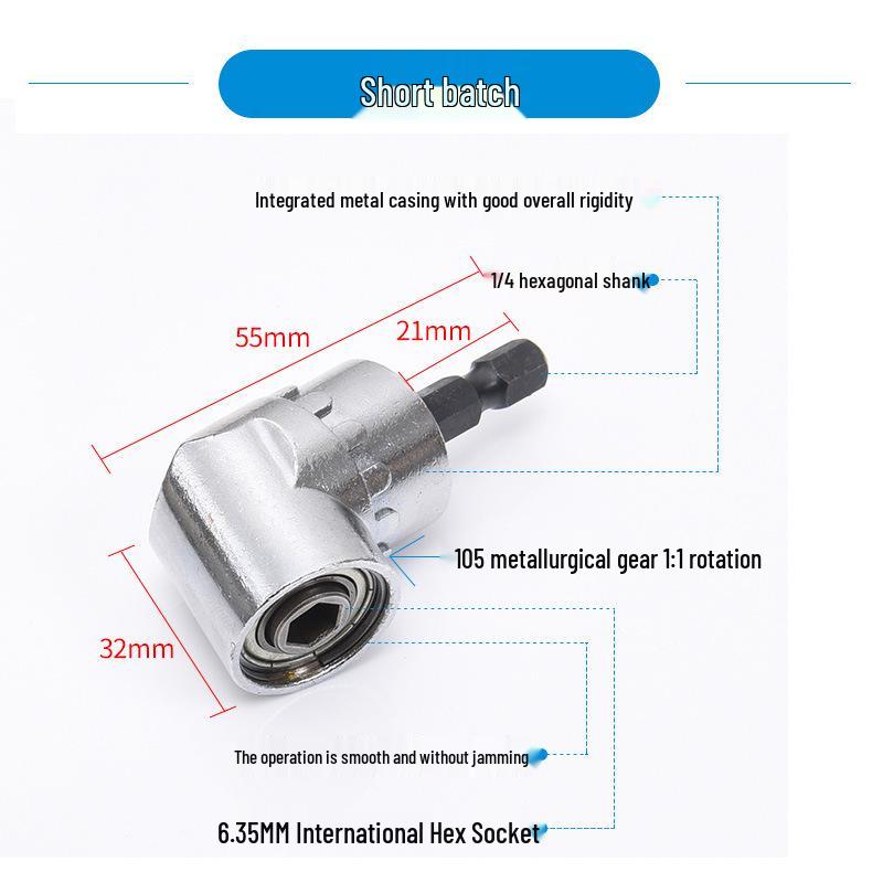Electric Right Angle Drill Adapter - Universal Multifunctional Bent Head Screwdriver with Flexible Shaft