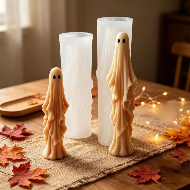 Figure Shaped Silicone Making Tool for Resin Casting and DIY Gypsum Craft, Candle Making Tool for Handmade Halloween Decoration