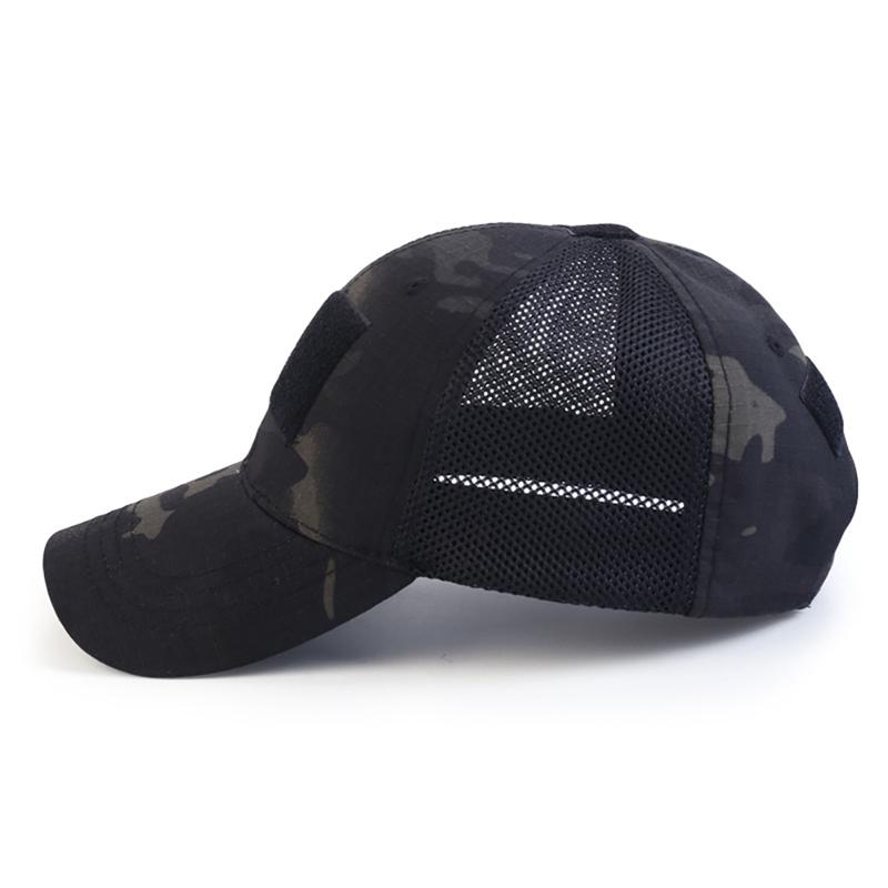 Tactical Army Hat Outdoor Sport Snapback Stripe Military Hats Camouflage Hat Simplicity Army Camo Hunting Mesh Cap