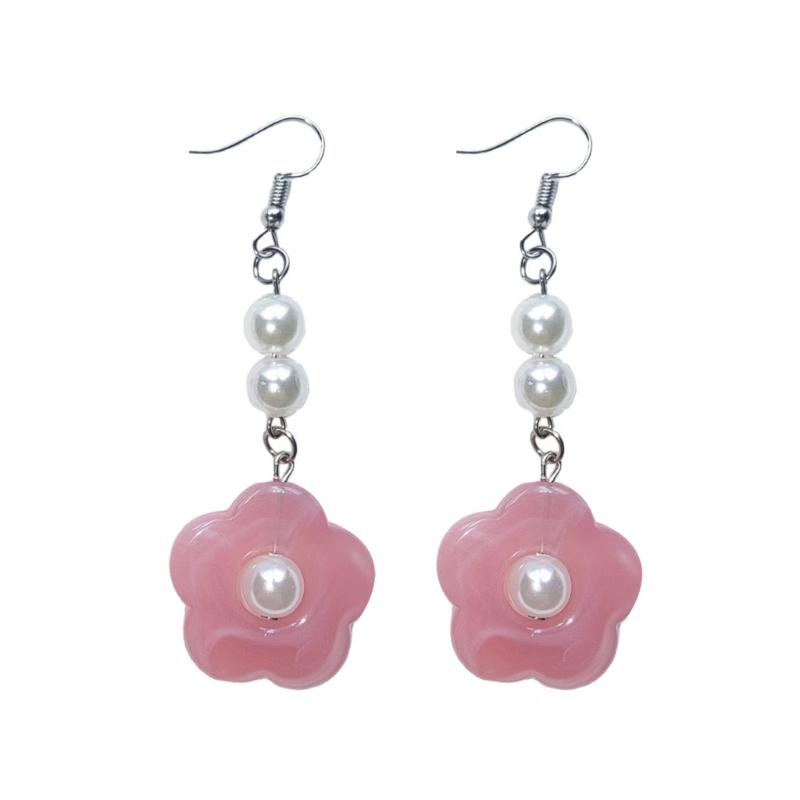 1 Pair Minimalist Punk Hip Hop Geometric Pearls Flower Earrings Hyperbole Cool Earrings for Women Aesthetic Ear Jewelry