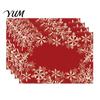 Holiday Party Supplies 4Pcs Christmas Linen Placemat Set, Cartoon Snowman Gingerbread Gnome Table Heat Insulation Pads Mat, Resistant Place