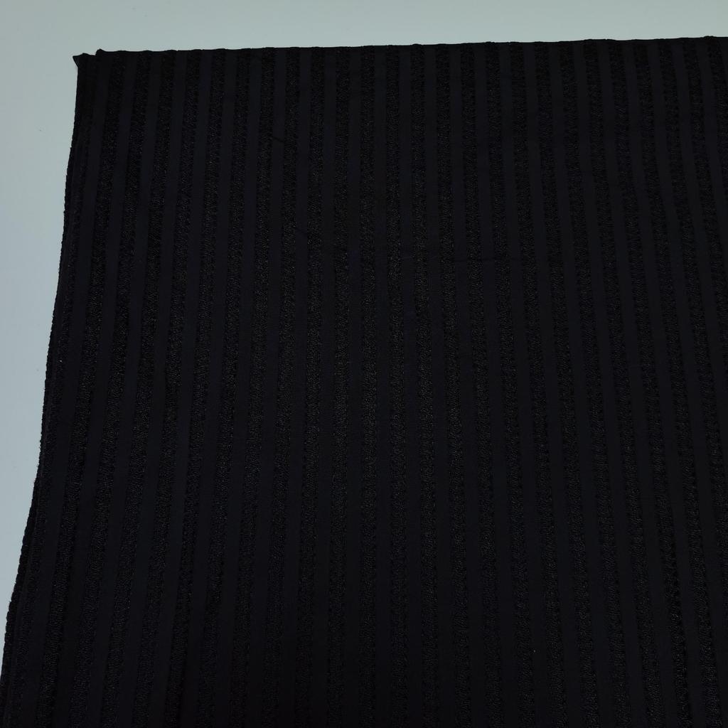 40D Black Horizontal Stripe Nylon Spandex Mesh Fabric