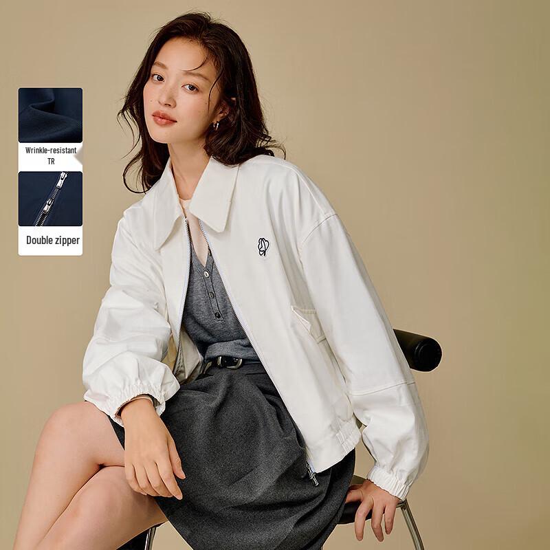 

INMAN 2025 Autumn Women s Casual Lapel Zip Jacket L