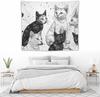 Wall Hanging Black And White Kitten Tapestry for Bedroom Vintage Tapestries Porch Hanging Background Wall Poster for Living Room
