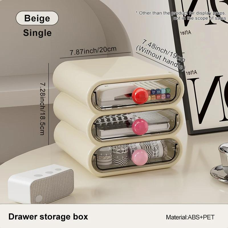 UFORU Cosmetics Storage Box Home Dressing Table Advanced Sense Bedroom Large Capacity Removable Drawer Desktop Storage Cabinet