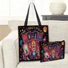 The Tarot Pouch Vibran Shoulder Bag Makeup Bags Fantasy Elements Tarot Card Handbag Casual Portable Shopping Bag Daily Use