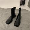 Xiaoxiangfeng color matching Martin boots thick heel square head thin short boots children's shoes Chelsea cowboy boots