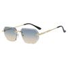 Frameless Square Small Women's Metal Sunglasses - European & American Trendy Street Style