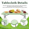 Rectangle Picnic Table Cloth, Elastic Fitted Tablecloths for 6 Foot Tables, Washable Polyester Table Cover for Picnic, Camping