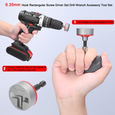2 PCS 6.35mm Hook Rectangular Screw Driver Set Drill Wrench Accessory Tool Set