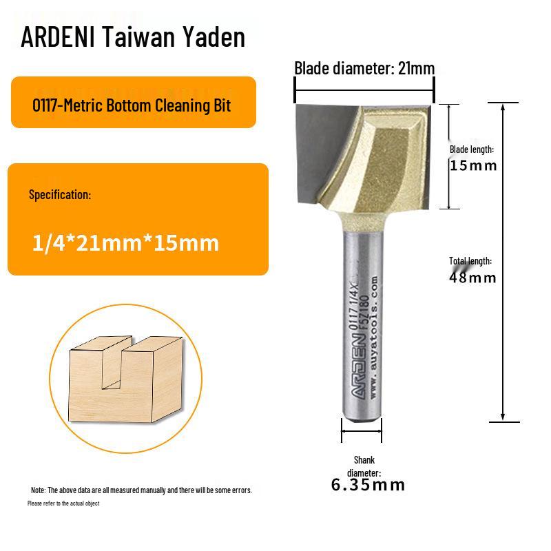 Yaden Metric Flat Bottom Woodworking Cutter: Slotting, Rebating, Milling, Trimming, Engraving, & Router.