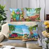 Summer Style Beach Pattern Home Decor Pillow Cover Living Room Sofa Polyester Cushion Cover with Zipper
