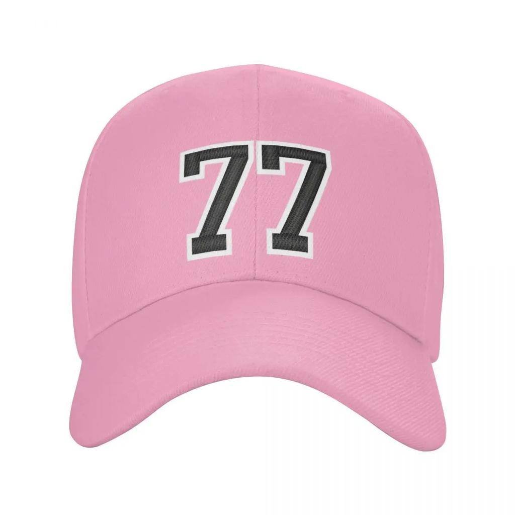 Black Jersey Sports Number Seventyseven Football Baseball Cap Funny Hats Hard Hat Golf Hat Genuine Ladies Unisexs