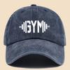 GymFlex Pro Breathable Baseball Cap with GYM Print and Dumbbell Design  Washed Fitness Cap Suitable for Men Women and Teen